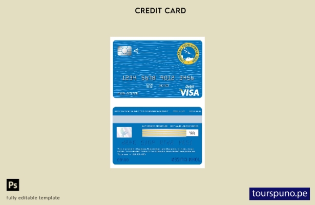 lista para imprimir plantilla de tarjeta visa del Banco de Desarrollo del Caribe